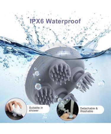 OQIMAX Portable Electrical Head Massage Device - 4 Massage Heads 3 Modes IPX6 Waterproof Wireless & USB Charging Relaxation & Deep Cleaning - Buy Online on GoSupps.com