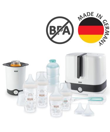 Nuk Perfect Match Complete Feeding Set 8 Pieces | Vario Express Sterilizer Baby Bottles Bottle Warmers & Brush | International Shipping Available - Buy Online on GoSupps.com