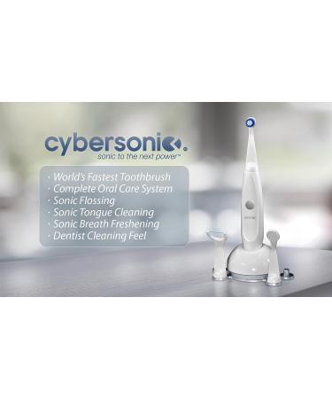 Cybersonic3 Electric Toothbrush | Rechargeable Power Toothbrush with Dental Care Kit: Tongue Scraper & Floss Heads - Buy Online on GoSupps.com