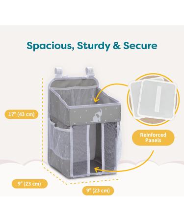 Cradle Star Hanging Diaper Caddy Organizer - Nursery Baby Organizer with Multiple Pockets - Diaper Storage and Changing Table Organizer - Gray Standard Grey - Buy Online on GoSupps.com