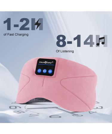 Bluetooth Sleep Headphones Eye Mask - Comfortable Headphones for Side Sleepers/Office/Travel - 14 Hrs Music Playing - Pink - Buy Online on GoSupps.com