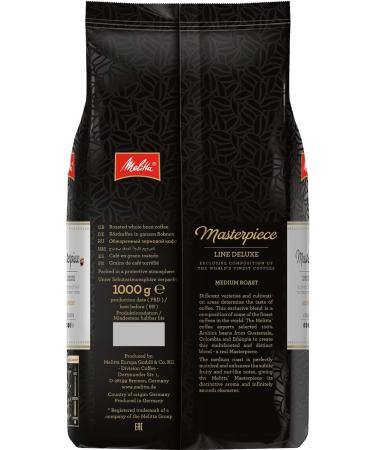 Melitta Masterpiece Rarity Coffee 1 Kg Whole Coffee Beans Unground 100 Percent Arabica Medium Roast Roasted in Germany Strength 3.5 - Buy Online on GoSupps.com