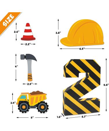 Construction 2nd Birthday Party Supplies - Paper Mache 2 Number Sign, Dump Truck Decor, Construction Hat Ornaments - Buy Online on GoSupps.com