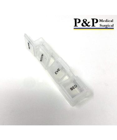 Weekly AM/PM Pill Box Organizer | Portable Travel Medication Case | 7-Day 4-Times-A-Day Removable Compartments | P&P MEDICAL SURGICAL - Buy Online on GoSupps.com