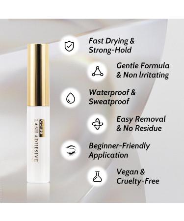 Super Strong Waterproof Lash Glue for Cluster & DIY Eyelash Extensions - Fast Drying Long Lasting Adhesive - Buy Online on GoSupps.com