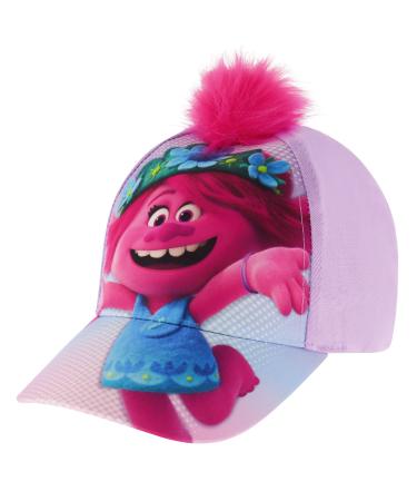 DreamWorks Girls' Little Baseball Cap, Trolls Adjustable Kids Hat for Ages 4-10 Purple