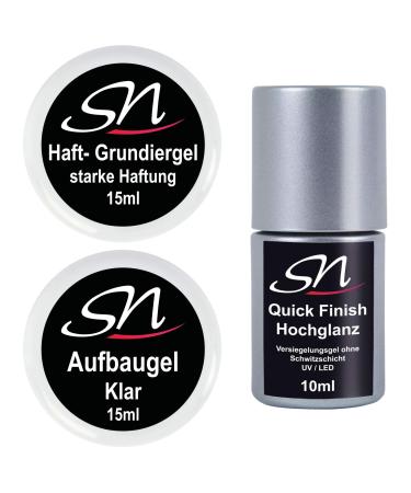 SN UV Gel Set Adhesive Gel Base Gel Builder Gel Clear Flex Quick Finish Sealing Gel without Sweat Layer for Gel Nails