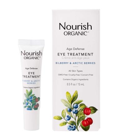 Nourish Organic | Age Defense Eye Treatment - Bilberry & Arctic Berries | GMO-Free, Cruelty Free, Fragrance Free (0.5oz)