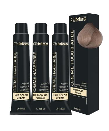Femmas hair color 3x light light blonde lime 10.13 i Professional cream hair color with argan oil keratin & ceramids i permanent hair coloring or tinting for radiant color results i 100 ml light light blonde lime 10.13 3