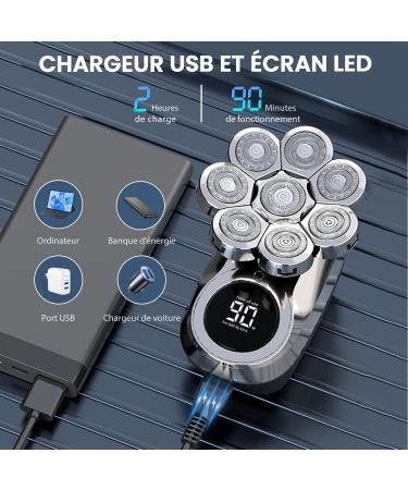 Buy Etentous 6 in 1 Bald Shaver for Men | Waterproof & LCD | Rotating Head Razor & Care Kit - Global Shipping Available - Buy Online on GoSupps.com