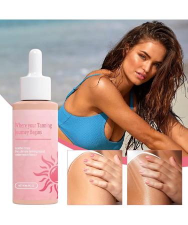  Hogvinnatil Sunless Tanning Drops 60ml Self-Tanning Drops Drink Drops To Naturally Improve Melanin Skin Tone Enhancement For Real Sunny Glass - Buy Online on GoSupps.com