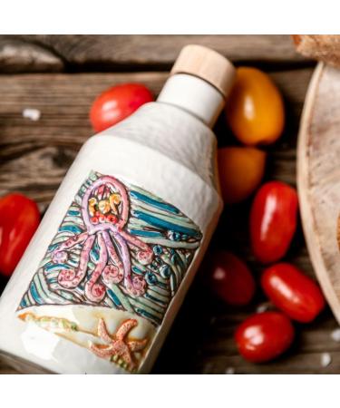  Heraia Heraia - Cerruto Ceramic Orcio - Extra Virgin Olive Oil Gran Cru 2022 - Ceramic Bottle 250ml - Handcrafted in Sicily - Buy Online on GoSupps.com
