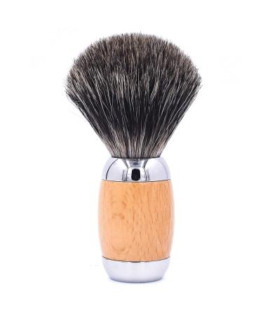 Taconic Shave Extra-Dense 100% Mixed Badger Luxury Shaving Brush with Deluxe Beechwood and Chrome Handle Shaving Stand Included