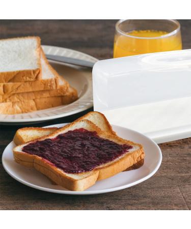 13-inch Portable Plastic Rectangular Bread Box - Translucent Cake Container for Buns, Rolls, Cakes, Bagels - White - Buy Online on GoSupps.com