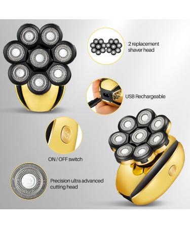 Buy Head Shavers for Bald Men - Multifunctional Electric Razor & Grooming Kit with Nose Trimmer | Rechargeable 8D Rotary Shaver - Buy Online on GoSupps.com