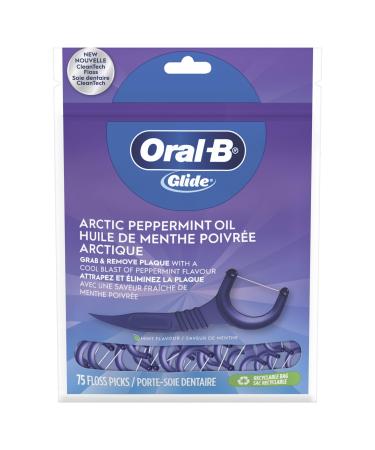 Oral-B Glide Floss Picks Whitening Dental Floss Radiant Mint 75 Count