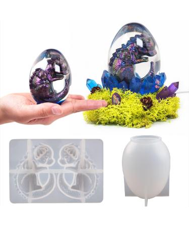 Dragon Egg and Dinosaur Silicone Resin Mold - 2 Pack | Easter Egg, Candle, and Home Decoration Mold - Buy Online on GoSupps.com