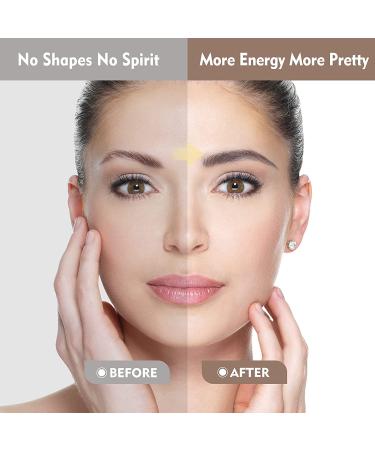 MGLIMZ Eyebrow Stamp Stencil Kit - Long Lasting Natural Shape | Brow Stamp Kit with Brush and Stencils - 3 in 1 Hairline Brow Powder - Black - Buy Online on GoSupps.com