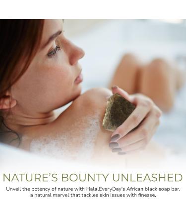 HalalEveryDay Raw African Black Soap from Ghana - Natural Shea Butter Infused African Soap Bar for Nourished Skin | 1 lb - Buy Online on GoSupps.com