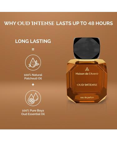 Maison de l'Avenir Oud Intense - Floral Oriental - with notes of Vanilla Amber Oud - Unisex - Cologne for Men - Perfume for Women - Long Lasting - Fine Niche Fragrance - Buy Online on GoSupps.com