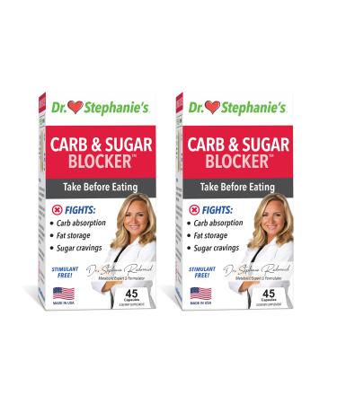 Dr. Stephanie's Mealtime Carb & Sugar Blocker - Reduce Digested Carbs Sugars & Calories Stimulant-Free Healthy Weight Management! (2 Pack) 45 Count (Pack of 2)