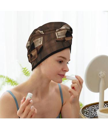 Rustic Lodge Bear Dry Hair Cap for Girls - Soft Super Absorbent Elastic Wrap for Long Thick Hair - Quick Dry Women's Hair Cap - Buy Online on GoSupps.com