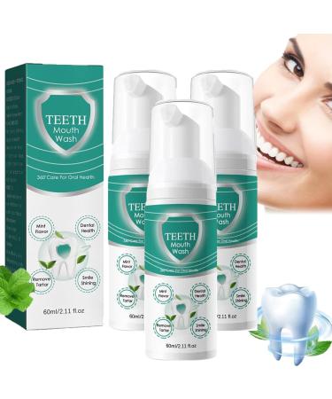Awzlo Teeth Total Care Mouthwash, Awzlo Teeth Mouthwash, Awzlo Teeth Wash, Teeth Whitening Mouthwash Foam, Freshening Breath (3 pcs)