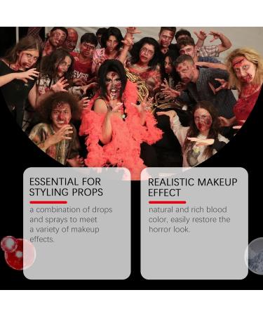  Rubu22a Halloween Artificial Blood Kit - 50ml Fresh Artificial Blood + 50ml Dark Red Theatre Blood - Artificial Blood - Washable - For Halloween Zombie Vampire Wounds (50ml + 50ml) - Buy Online on GoSupps.com