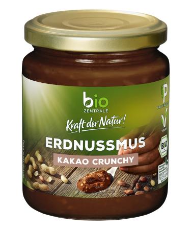 Biozentral Olabnussmus Crunchy Kocao |6 x 250 g Peanuts cream |Vegan gluten -free protein source |Nutmus without palm oil |Peanut butter for muesli freshly roasted peanuts cocoa crunchy - Buy Online on GoSupps.com