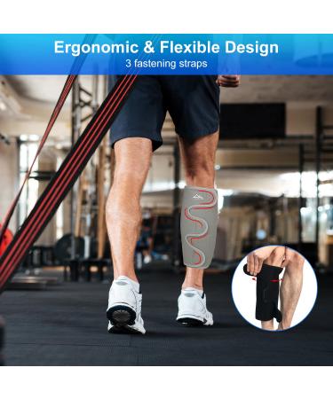 Supregear Adjustable Calf Support Brace - Shin Compression Sleeve for Muscle Swelling & Pain Relief | Comfortable Splint Wrap for Injury Recovery, Hiking & Training - Men and Women (Grey) - Buy Online on GoSupps.com