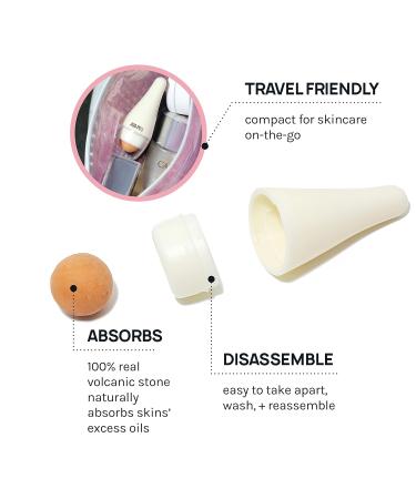 AOA Studio Volcanic Face Roller - Oil-Absorbing Reusable Facial Skincare Tool for Massage (White) | Best Face Massager - Buy Online on GoSupps.com