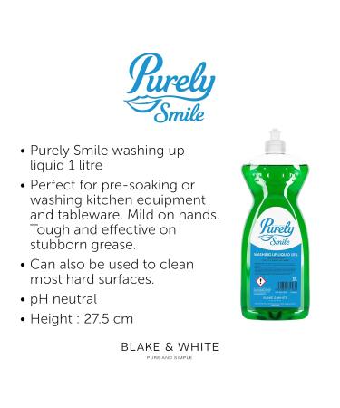 Blake & White Purely Smile Washing Up Liquid 1L - Gentle and Effective Dish Soap - Buy Online on GoSupps.com