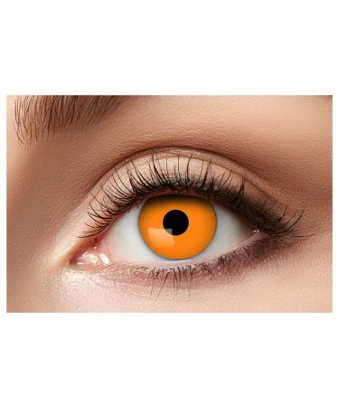 Eyecatcher 84065141-666 - Colored contact lenses 1 pair for 12 months orange carnival Mardi Gras Halloween Halloween Orange