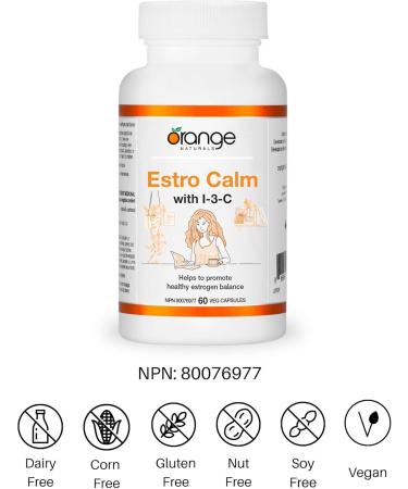Orange Naturals - Estrogen Calm with Indole-3-Carbinol - 200mg 60 v-Caps - Womens Hormone Balance Supplement - Female Estrogen Supplements for Women - Estrogen Metabolism Supplement - I3C Supplement - Buy Online on GoSupps.com