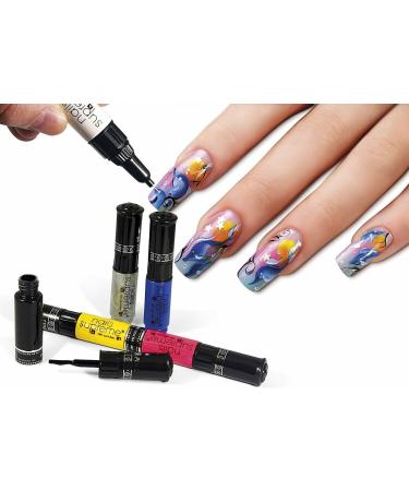 Empire Collection Nail Art Pens Set Varnish Polish Decorate Design Nails (6 Pens Original)