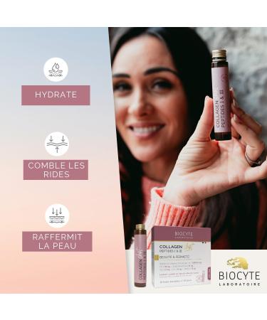 BIOCYTE Collagen Shot - Moisturizes Fills Wrinkles Firms Skin - Marine Collagen Hyaluronic Acid Vitamin C and E Zinc - 1 Vial per Day - 10 Day Program - Buy Online on GoSupps.com