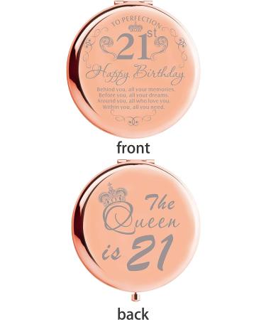 21st Birthday Gifts for Her - Finally 21 Rose Gold Decorations with Mirror and Bag - Perfect Gift for 21 Year Old Women - Buy Online on GoSupps.com