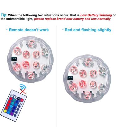 2 Pack Submersible LED Lights Waterproof Pool Lights Underwater with 16 Colors Remote Control Lights for Aquarium Vase Bath Hot Tub Halloween Christmas Swimming Pool and Party Decoration Multi-colored 2pack - Buy Online on GoSupps.com
