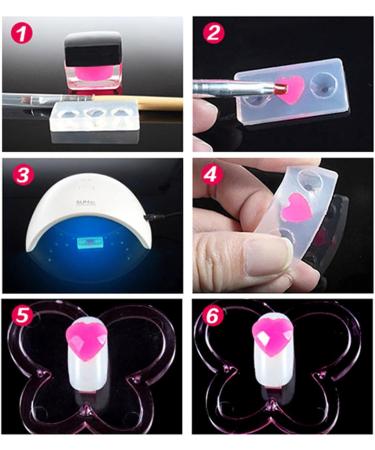 FEIlei 15Pcs Mini Faceted Gem Heart Silicone Molds Nail Art Carving Mold Suitable for DIY Nail Art Decoration Supplies Tool - Buy Online on GoSupps.com