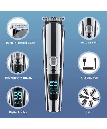 KIKOMO Beard Trimmer - Cordless All-in-One Waterproof Hair Clippers with LED Display, USB & Wall Charger - Buy Online on GoSupps.com