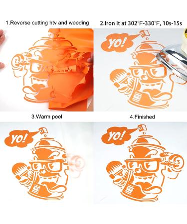 FUNKAKA Orange HTV Vinyl Roll 12 x 9' - Easy Weed & Cut Heat Transfer Vinyl for T-Shirt Design - Buy Online on GoSupps.com