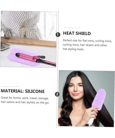 Heat Resistant Hair Curler Insulation Pouch - Silicone Travel Storage Bag for Curling Iron - 20x10cm Purple - Buy Online on GoSupps.com