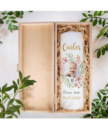 Personalized Gravure Line Printed Baptism Candle | Custom Christian Christening Candle with Photo Name & Date | High-Quality 250x80mm - Buy Online on GoSupps.com