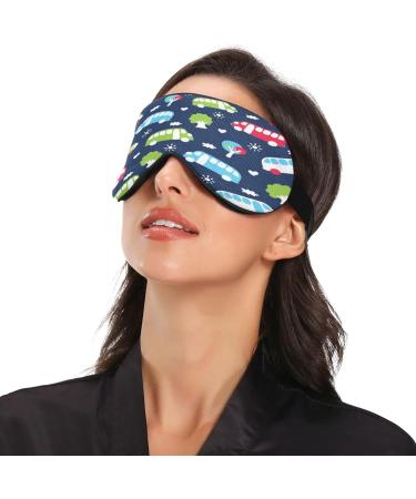 WELLDAY Bus Pattern Sleep Mask | Soft Comfort Blindfold for Men and Women | Adjustable Strap | Blockout Light for a Restful Sleep - Buy Online on GoSupps.com