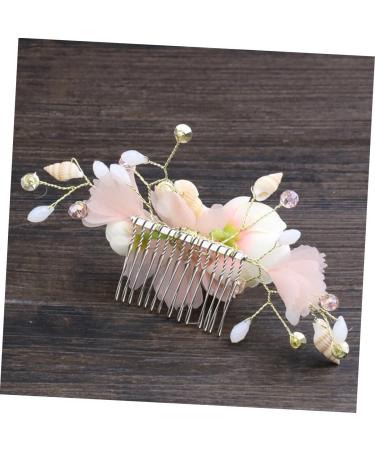 FRCOLOR Silk Yarn Hair Comb Wedding Hair Comb Bridal Hair Comb Bride Headpieces for Wedding Bridal Headpiece Comb for Bridal Tiara Hair Comb for Bride Accessories Pink Women's Shell - Buy Online on GoSupps.com