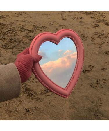 BinaryABC Heart Makeup Mirror - Wall/Desktop Cosmetic Mirror for Bedroom - Valentines Day Gift (Pink) - Buy Online on GoSupps.com