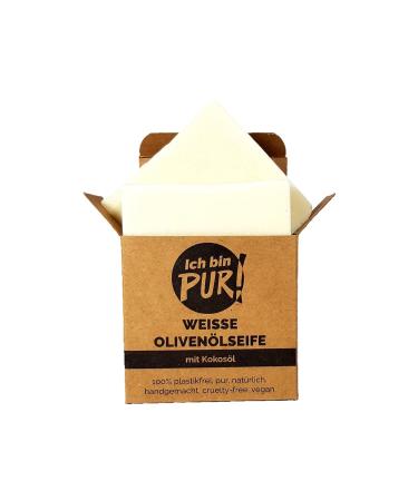 Ibinpur White Olive Oil Soap 2x90g - Natural Perfume-Free Allergen-Free Nourishing Soap for Skin Hair & Shave - Eco-Friendly Plastic-Free Packaging - Buy Online on GoSupps.com