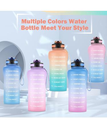 ETDW 2L Water Bottle with Straw - BPA-Free Tritan Time Markings Leak-Proof Sports Bottle in Orange & Green for Fitness - Buy Online on GoSupps.com