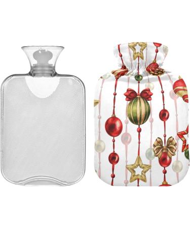 Christmas Bows Stars Hot Water Bottle with Cover - 2L Pain Relief & Cramps Heating Bag - International Shipping Available - Buy Online on GoSupps.com