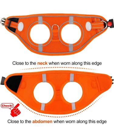 Joyal Dog Harness - Reflective Soft Padded Air-Mesh Vest for Small & Medium Dogs | Comfortable & Adjustable (M: 42-47cm) - Orange - Buy Online on GoSupps.com